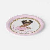 アフリカ系アメリカ人のプリンセスベイビーシャワーペーパープレート ペーパープレート (アングル)