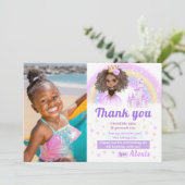 アフリカ系アメリカ人のプリンセス感謝フォトカード 招待状 (スタンド正面)