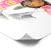 アフリカ系アメリカ人のプリンセス、城、女の子の寝室 ポスター (角)