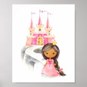 アフリカ系アメリカ人のプリンセス、城、女の子の寝室 ポスター (正面)