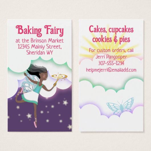 アフリカ系アメリカ人のベーカー職人シェフ魔法妖精 (正面&裏面)