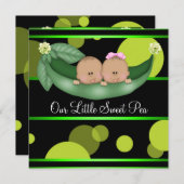 アフリカ系アメリカ人のポッドに入ったエンドウ豆のジェンダーが明らかになる 招待状 (正面/裏面)