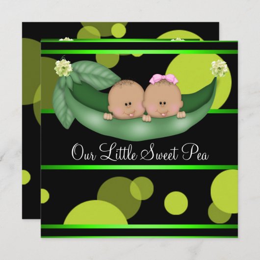 アフリカ系アメリカ人のポッドに入ったエンドウ豆のジェンダーが明らかになる 招待状 (正面/裏面)