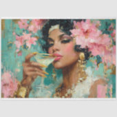 アフリカ系アメリカ人のマティーニ・デコpage付き女性 薄葉紙 (正面)