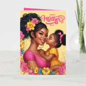 アフリカ系アメリカ人のママと娘　ハッピーマザーズデー カード (裏面)