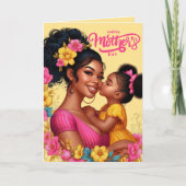 アフリカ系アメリカ人のママと娘　ハッピーマザーズデー カード (正面)