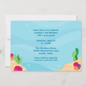 アフリカ系アメリカ人のマーメイドの少女の誕生日パーティー 招待状 (裏面)