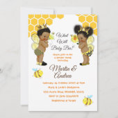 アフリカ系アメリカ人のミツバチがミツバチのパーティーを明かす 招待状 (正面)