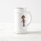 アフリカ系アメリカ人のメスの棒の姿のナース ビールジョッキ (正面右)