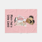 アフリカ系アメリカ人のメリーに小さい子ヒツジのベビーBlanがありました フリースブランケット (正面(横))