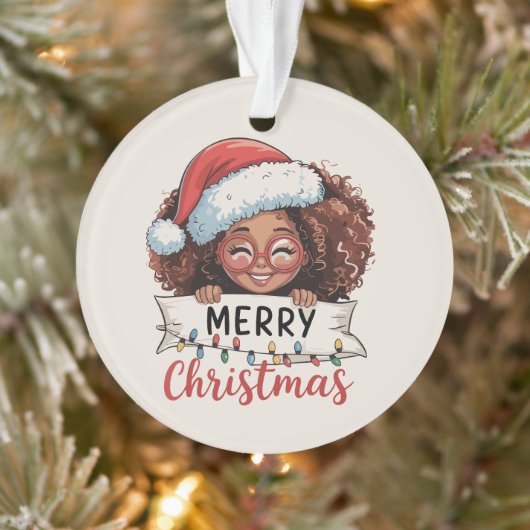 アフリカ系アメリカ人のメリークリスマス アフリカ系黒人 オーナメント (ツリー)