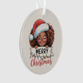 アフリカ系アメリカ人のメリークリスマス アフリカ系黒人 オーナメント (正面)