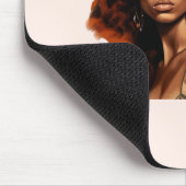 アフリカ系アメリカ人のライオン威厳のある付き女性 マウスパッド (コーナー)