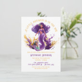 アフリカ系アメリカ人のリトルマーメイドベイビーシャワー 招待状 (スタンド正面)