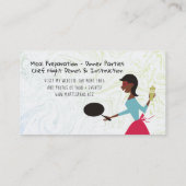 アフリカ系アメリカ人のレトロの女性のシェフの名刺 名刺 (裏面)