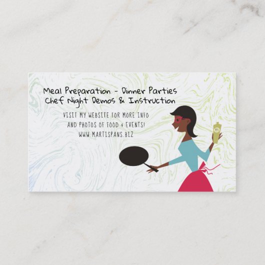 アフリカ系アメリカ人のレトロの女性のシェフの名刺 名刺 (裏面)