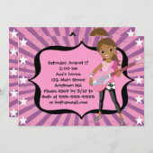 アフリカ系アメリカ人のロックスターの誕生日の招待状 招待状 (正面/裏面)