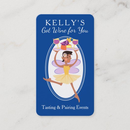 アフリカ系アメリカ人のワインテイストフェアリーケータリング 名刺 (正面)