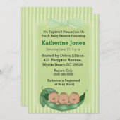 アフリカ系アメリカ人の三つ子の男の子の赤ちゃんシャワー招待状 招待状 (正面/裏面)