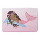 アフリカ系アメリカ人の人魚とイルカバスマット バスマット (正面)