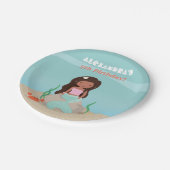 アフリカ系アメリカ人の人魚の誕生会の供給 ペーパープレート (アングル)