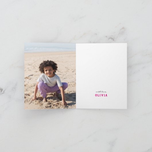 アフリカ系アメリカ人の人魚の誕生日 | フォト サンキューカード (内部)