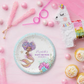 アフリカ系アメリカ人の人魚の赤ちゃん紙プレート ペーパープレート (パーティー)