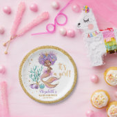 アフリカ系アメリカ人の人魚の赤ちゃん紙プレート ペーパープレート (パーティー)