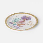 アフリカ系アメリカ人の人魚の赤ちゃん紙プレート ペーパープレート (アングル)