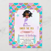 アフリカ系アメリカ人の人魚テーマ招待 シーズンカード (正面/裏面)