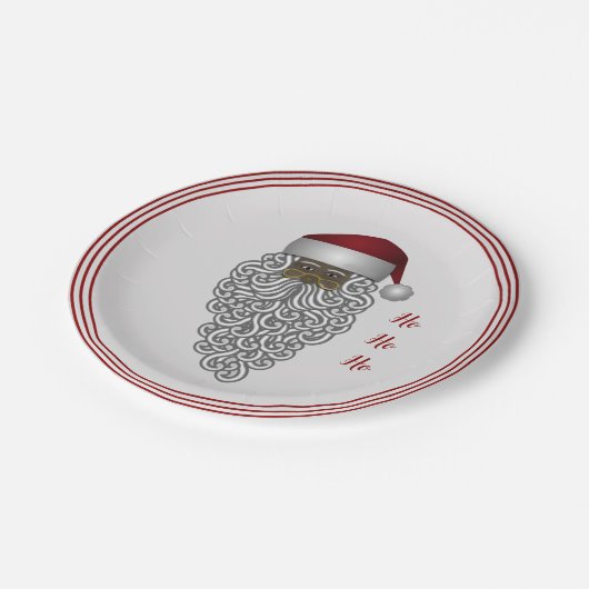 アフリカ系アメリカ人の伝統的なサンタクロース ペーパープレート (アングル)