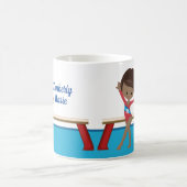 アフリカ系アメリカ人の体操選手の女の子かわいい体操 コーヒーマグカップ (中央)
