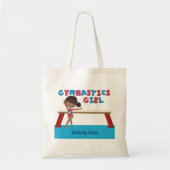アフリカ系アメリカ人の体操選手の女の子かわいい体操 トートバッグ (正面)