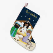 アフリカ系アメリカ人の出生シーン スモールクリスマスストッキング (正面 (吊り時))
