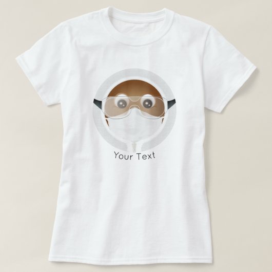 アフリカ系アメリカ人の医者絵文字 Tシャツ (デザイン正面)