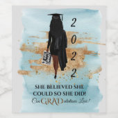 アフリカ系アメリカ人の卒業ワインLbl (ダークスキン) ワインラベル (シングルラベル)