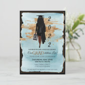 アフリカ系アメリカ人の卒業招待状（ダークスキン） 招待状 (スタンド正面)