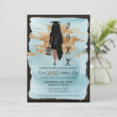 アフリカ系アメリカ人の卒業招待状（Ltスキン） 招待状 (スタンド正面)