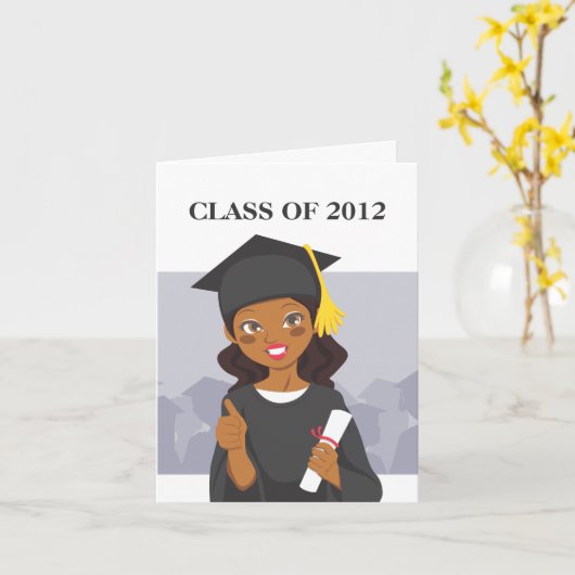 アフリカ系アメリカ人の卒業生 カード (黄色い花)