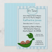 アフリカ系アメリカ人の双子の男の子のベビーシャワー招待状 招待状 (正面/裏面)