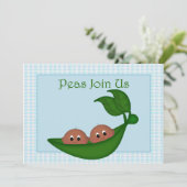 アフリカ系アメリカ人の双子の男の子のベビーシャワー招待状 招待状 (スタンド正面)