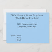 アフリカ系アメリカ人の双子の男の子ベビーシャワー招待状 招待状 (裏面)