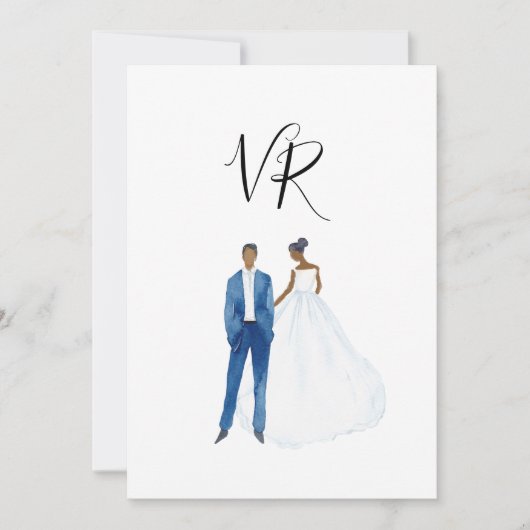 アフリカ系アメリカ人の図解入りの、写真付きのなカップル セーブザデート (正面)