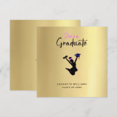 アフリカ系アメリカ人の大学院金ゴールド 案内状 (正面/裏面)