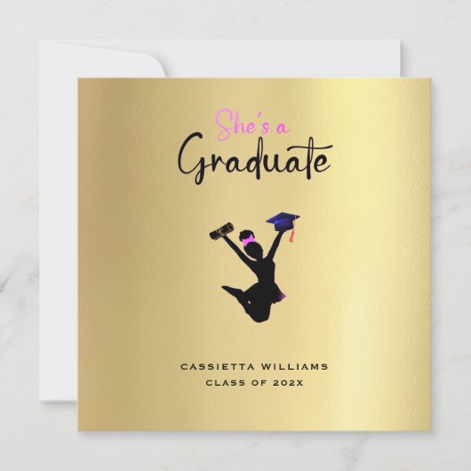 アフリカ系アメリカ人の大学院金ゴールド 案内状 (正面)