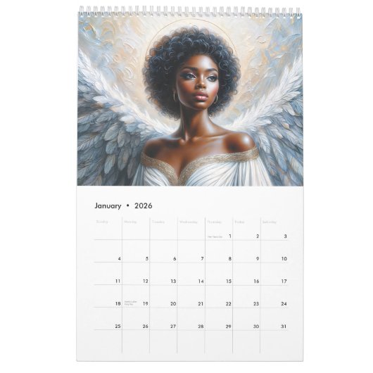 アフリカ系アメリカ人の天使カレンダー カレンダー (1月 2026)