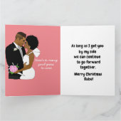 アフリカ系アメリカ人の夫クリスマスカード カード (内部)