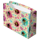 アフリカ系アメリカ人の女の子とハート ラージペーパーバッグ (裏面アングル)