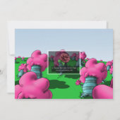 アフリカ系アメリカ人の女の子と象の誕生日パーティー 招待状 (裏面)