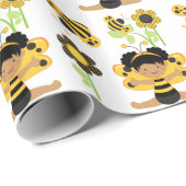 アフリカ系アメリカ人の女の子ののまわりにの包装紙 ラッピングペーパー (ロールコーナー)